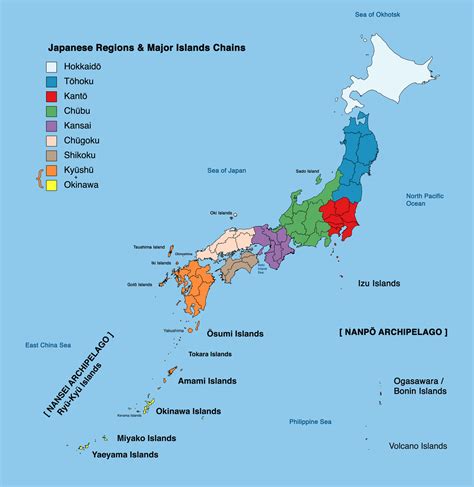 map of japan with major islands